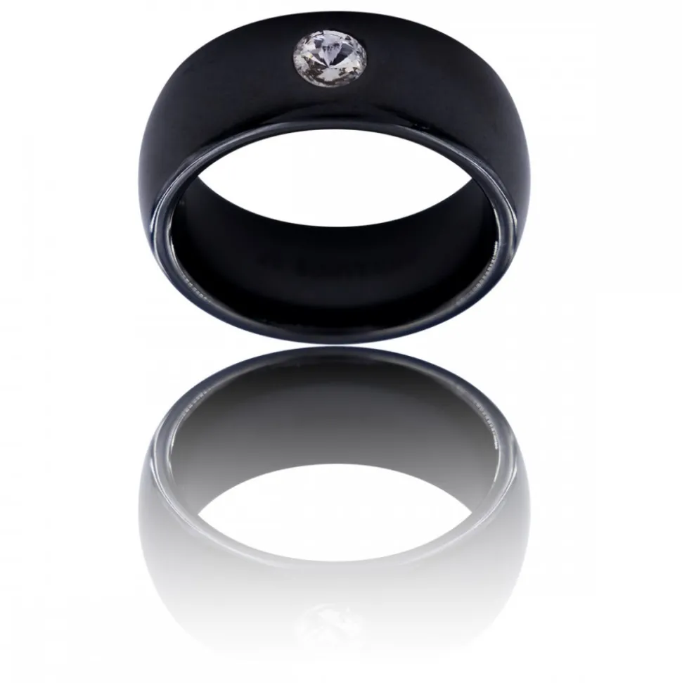 Coffret Bague Femme en Céramique Ornée Zirconium