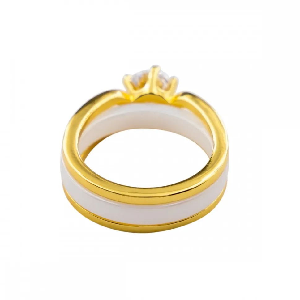 Coffret Bague Femme Originale Trois en Une Céramique Ornée Zirconium