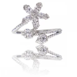Coffret Bague Femme Rhodium Fleur VEGA