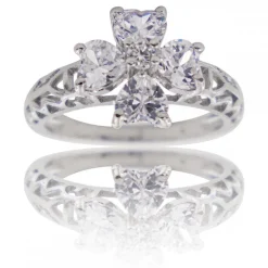 Coffret Bague Femme Rhodium Fleur SYMIA