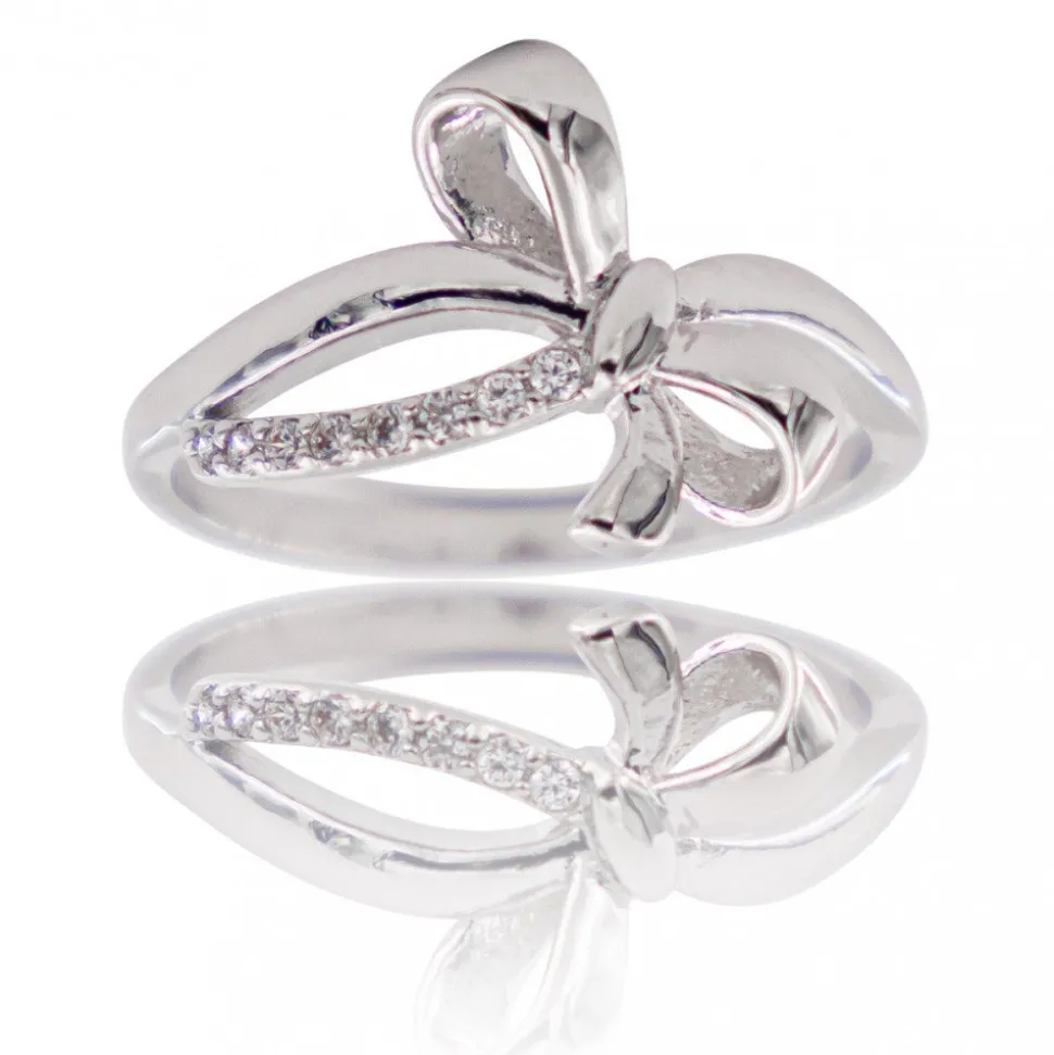 Coffret Bague Femme Rhodium Nœud SCULA