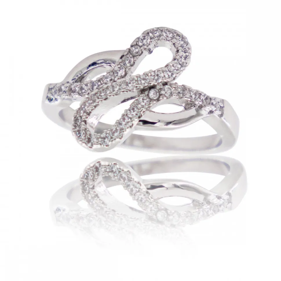 Coffret Bague Femme Rhodium Ruban OCTA
