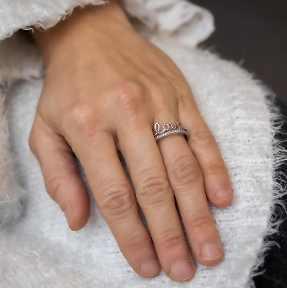 Coffret Bague Femme Rhodium Cœur LOVA