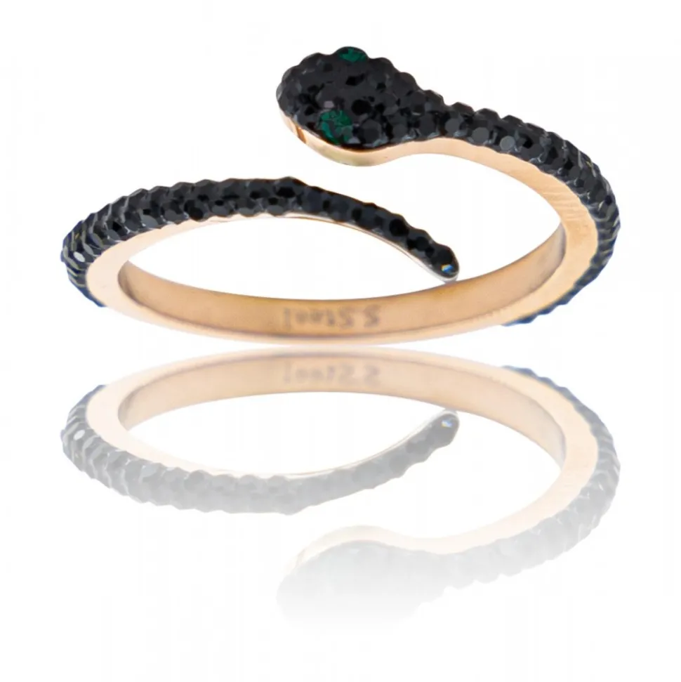 Coffret Bague Femme Serpent Strass