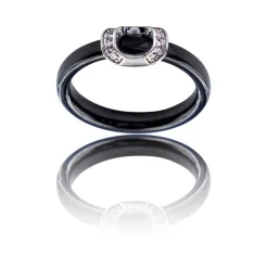 Coffret Bague pour Femme Céramique Ornée Zirconium