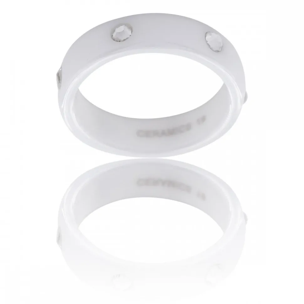 Coffret Belle Bague Femme Céramique Ornée Zirconium