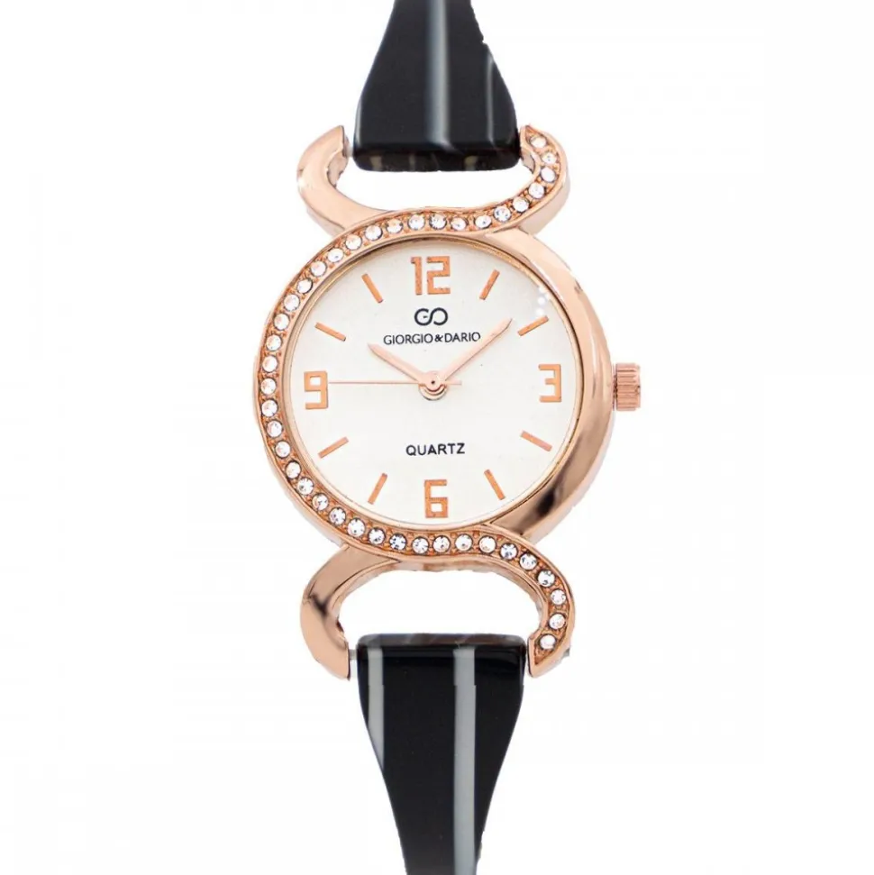 Coffret Montre Femme Métal Rose Noir GIORGIO