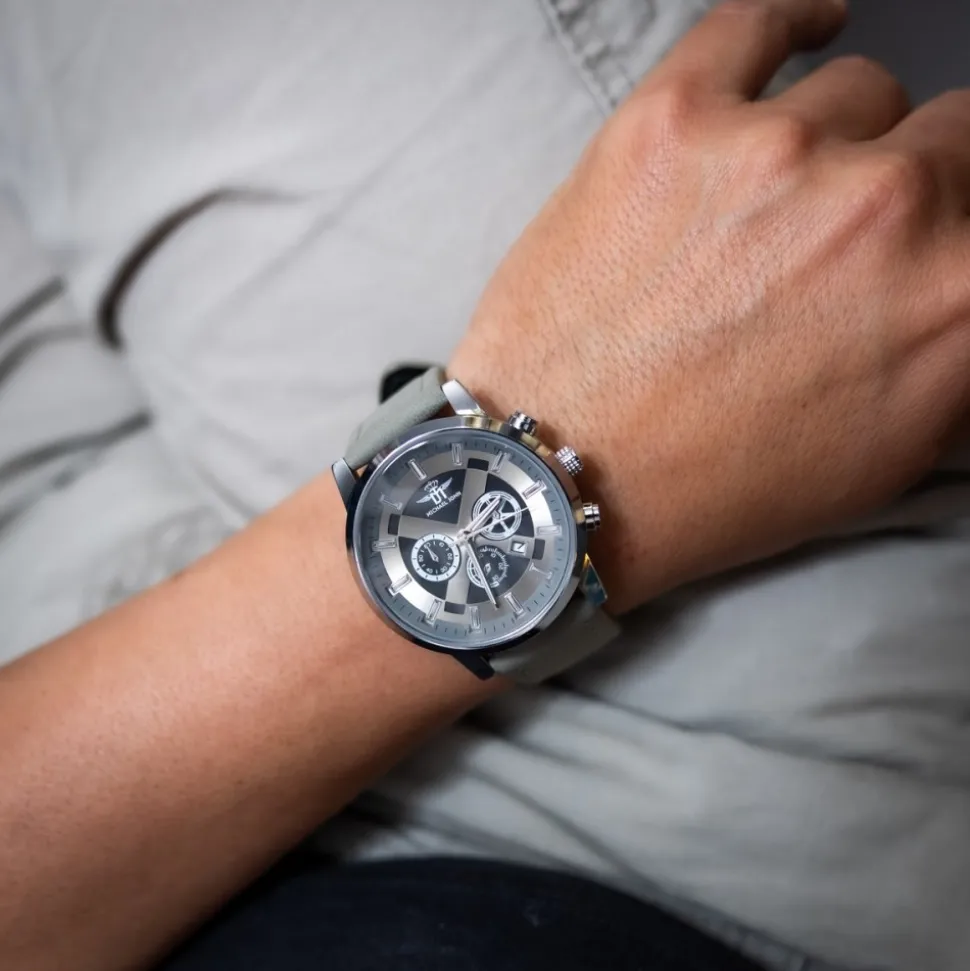 Coffret Montre Homme Gris M. JOHN