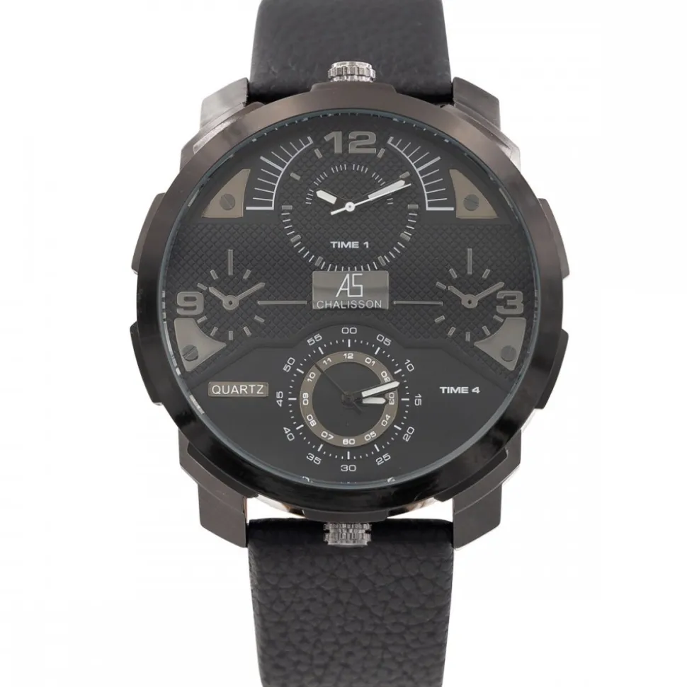 Coffret Montre XL Homme Fashion Noir CHTIME
