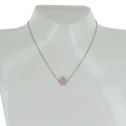 Collier Pendentif pour Femme Main de Fatma en Cristal Rose