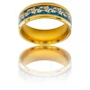 Eclatante Bague Anneau Homme Acier Doré Dragon