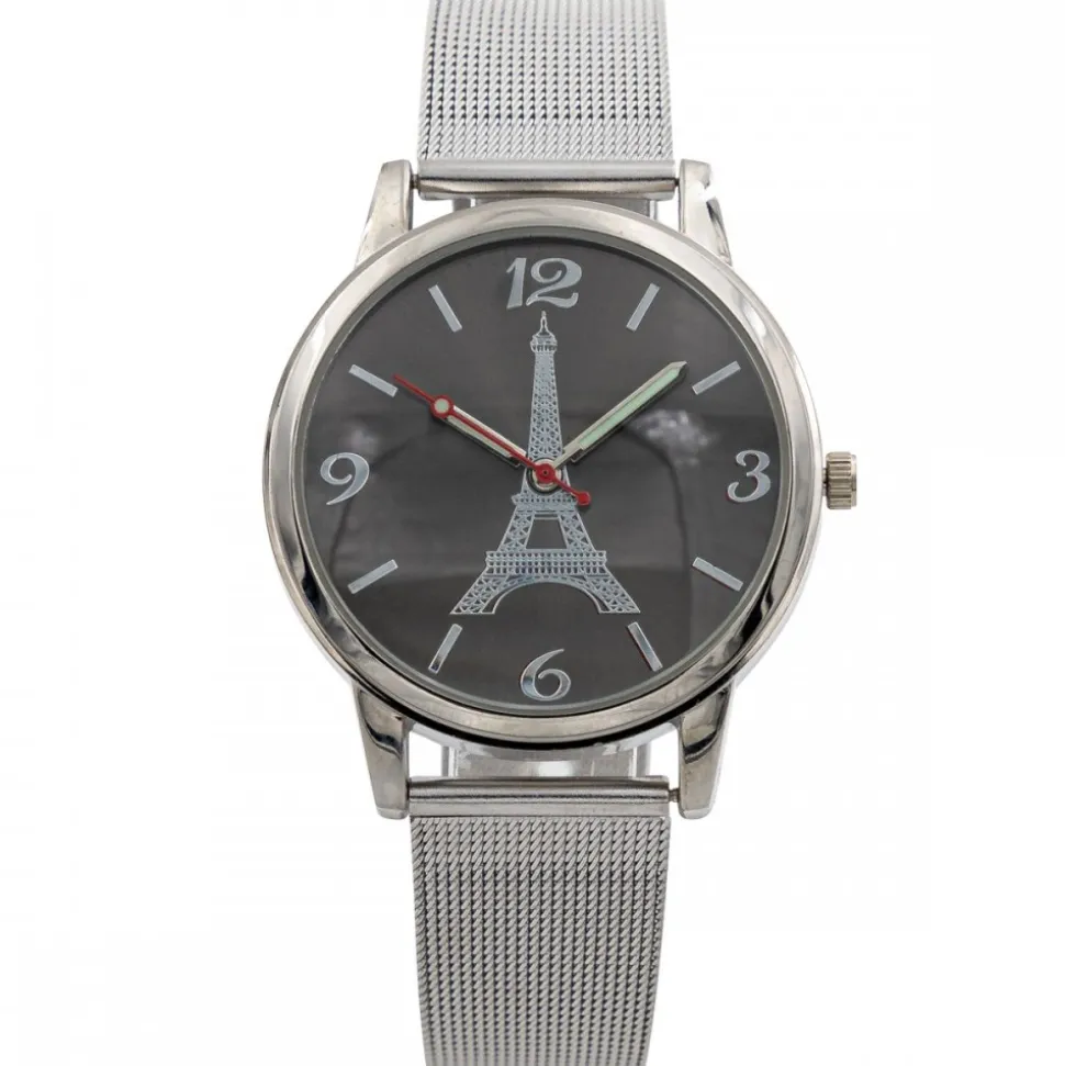 Eclatante Montre Femme Métal avec Tour Eiffel