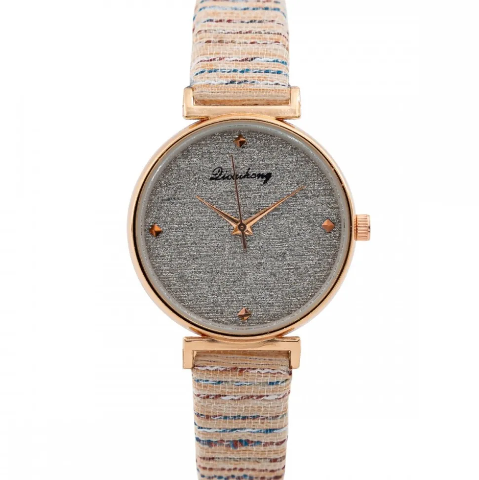 Eclatante Montre Femme Rose Strass CHTIME