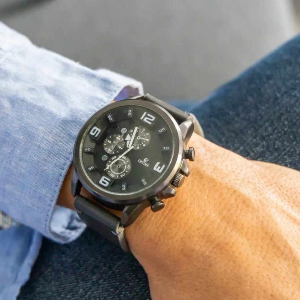 Elégante Montre Homme Noir CHTIME
