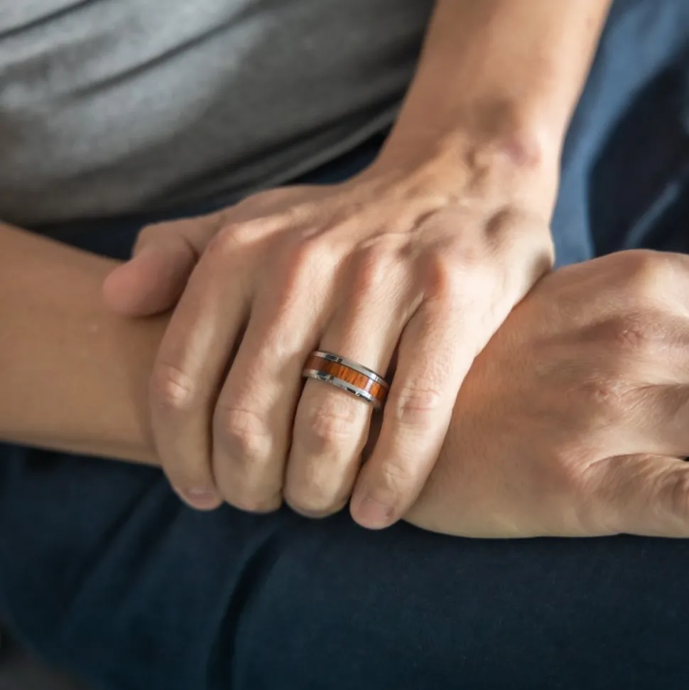 Joli Coffret Bague Anneau Homme Tungstène