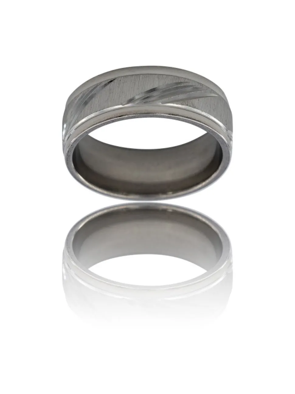 Jolie Bague Anneau d'Homme Acier Argenté