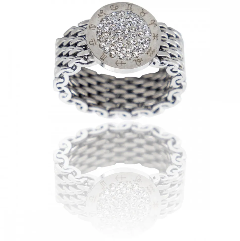 Jolie Bague Femme Mailles Strass DAPHNEE