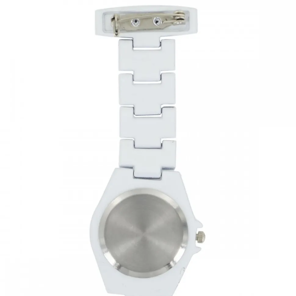 Jolie Montre Infirmière Métal Blanc KRAZY