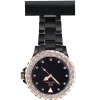 Jolie Montre Infirmière Plastique Noir Rosé Strass KRAZY 35