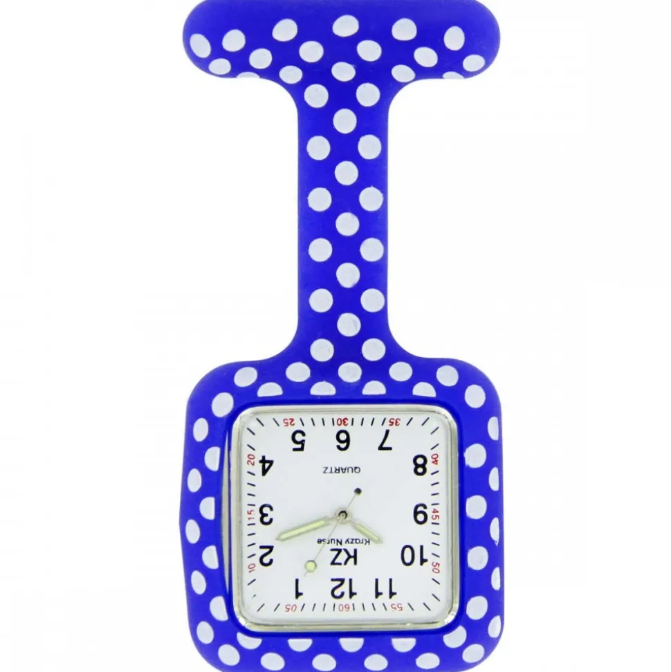 Jolie Montre Infirmière Silicone Bleu Pois KZ