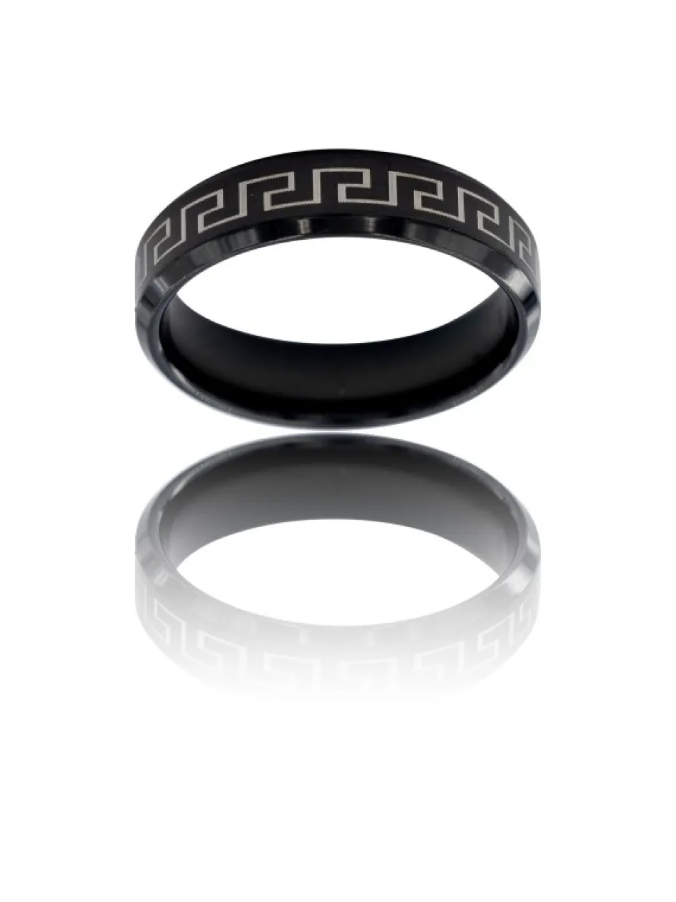 Magnifique Bague Anneau Homme Acier Noir
