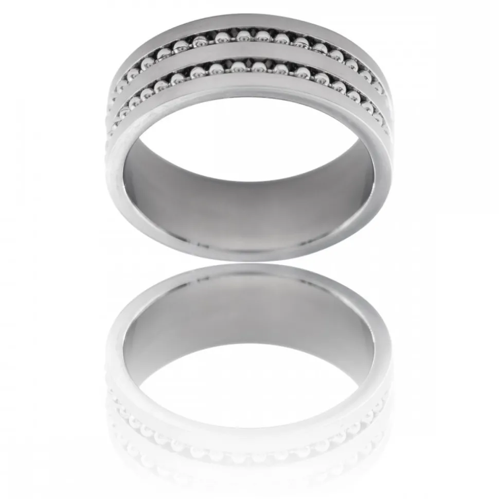 Magnifique Bague Anneau Homme Acier