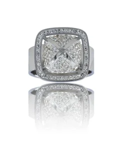 Magnifique Bague Femme Acier Ornée Zirconium