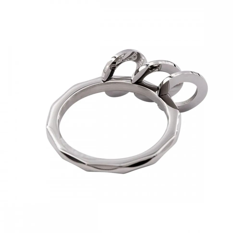 Magnifique Bague Femme Acier Ornée Zirconium
