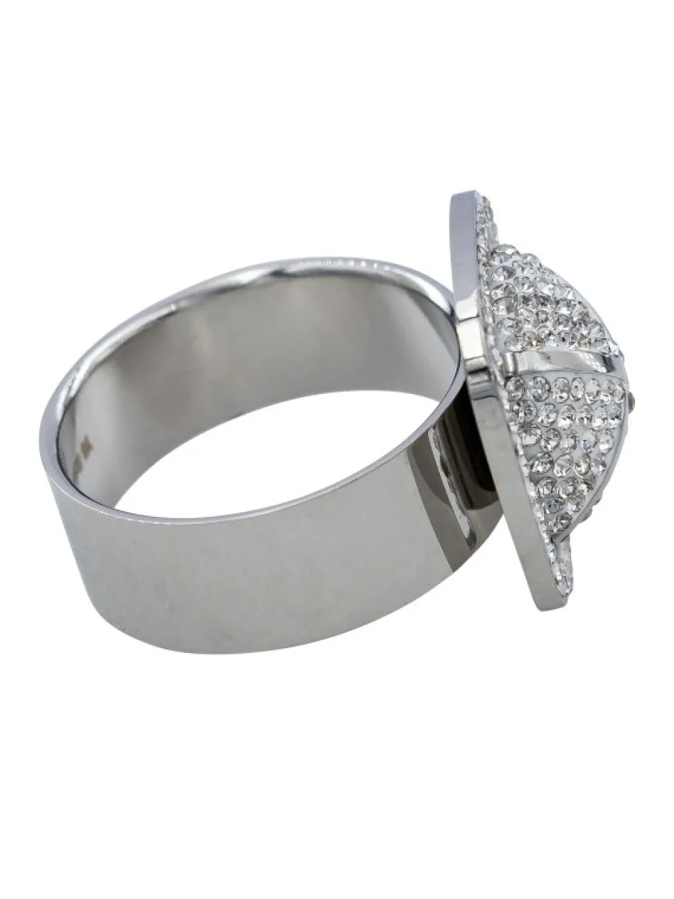 Magnifique Bague Femme Acier Ornée Zirconium