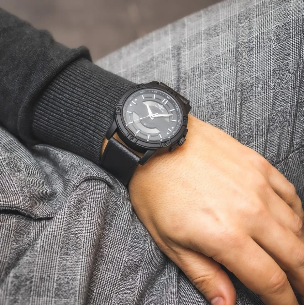 Magnifique Montre Homme Noir M. JOHN