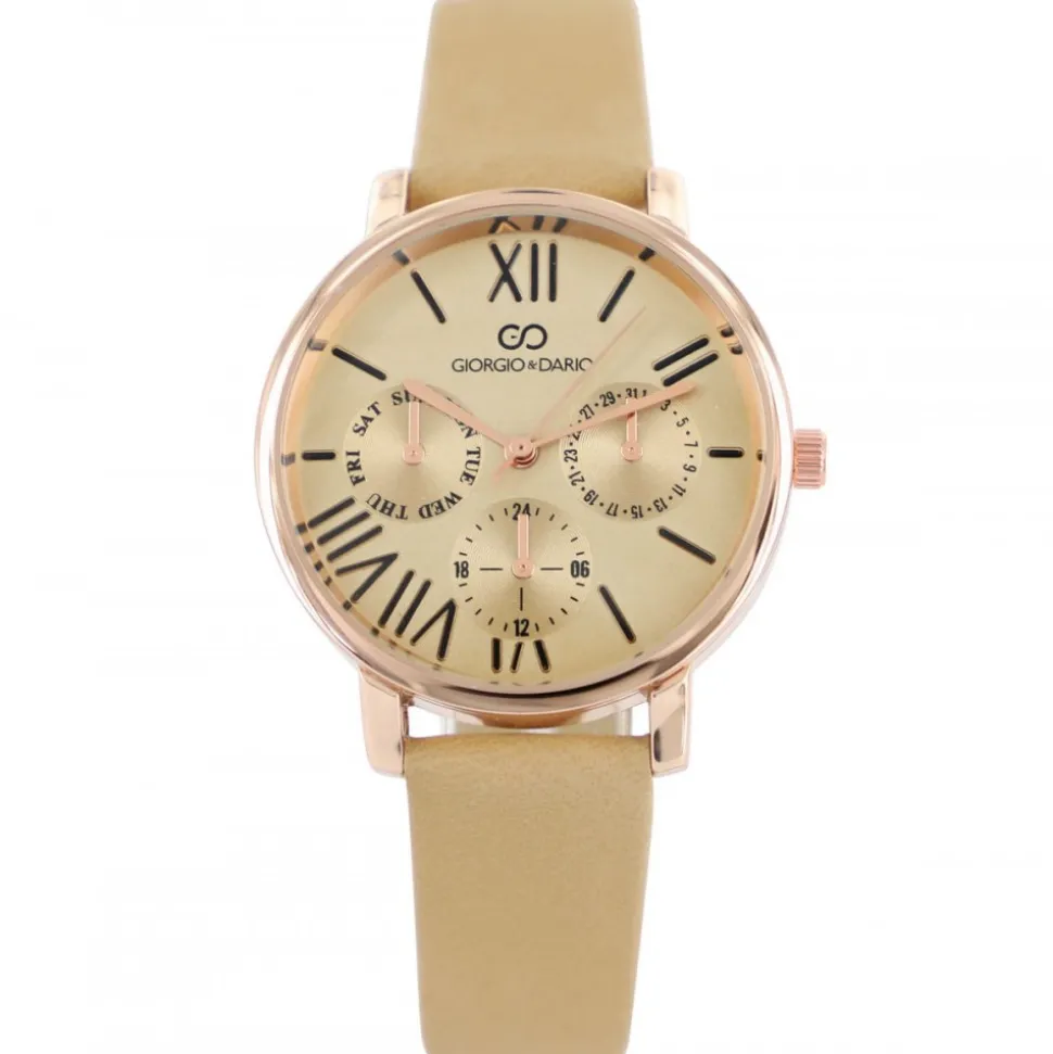Montre de Femme Effet Chrono Beige GIORGIO