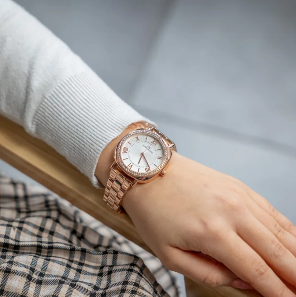 Montre Fashion Femme Métal Rosé Strass GIORGIO