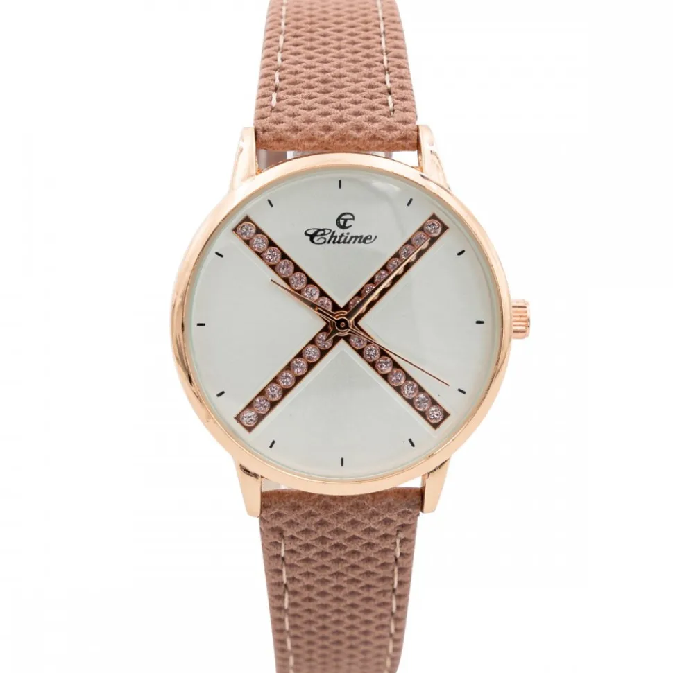 Montre Fashion Femme Rose Strass CHTIME