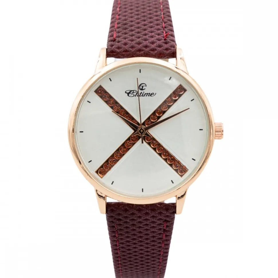 Montre Fashion Femme Violet Strass CHTIME