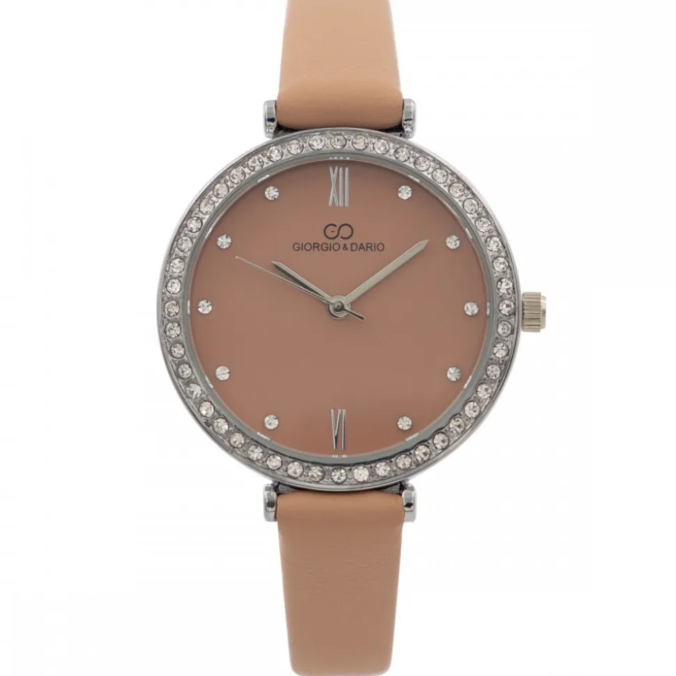 Montre Femme Bracelet Marron Rose GIORGIO