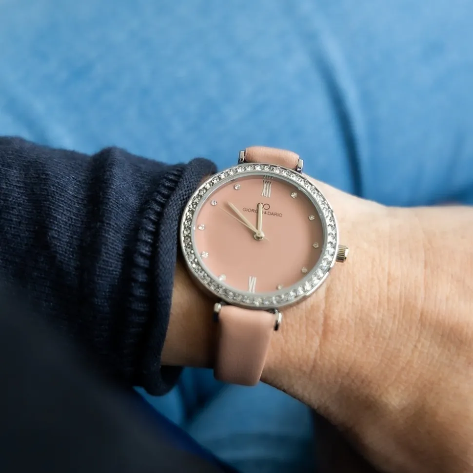 Montre Femme Bracelet Marron Rose GIORGIO