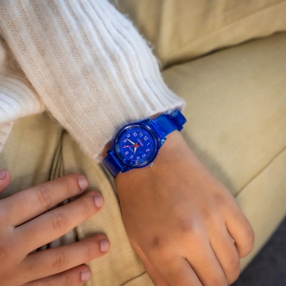 Montre Femme Bracelet Plastique Bleu CHTIME
