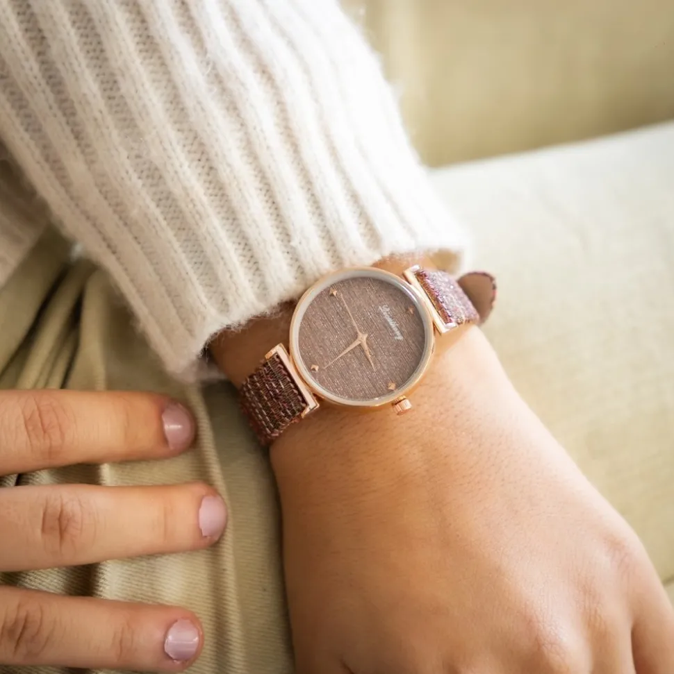 Montre Femme Couleur Violet Strass CHTIME