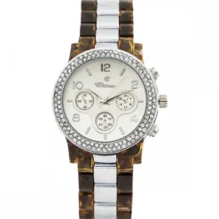 Montre Femme Ecailles Tortue Strass CHTIME