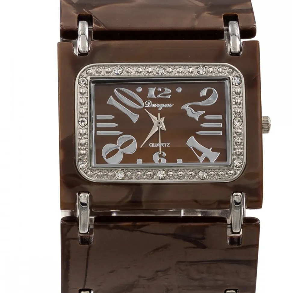 Montre Femme en Métal Plastique Marron CHTIME
