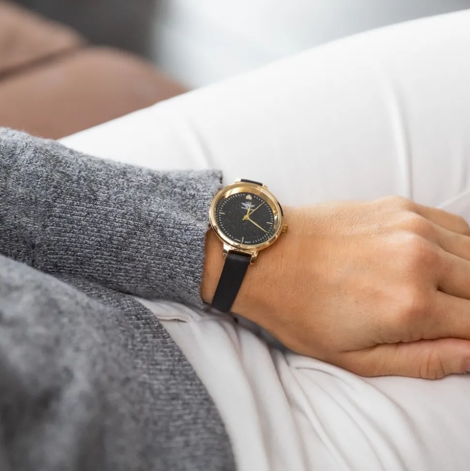 Montre Femme Noir Paillettes M. JOHN