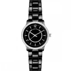Montre Femme ornée Cristaux Swarovski® Céramique Noire Louise Pearl