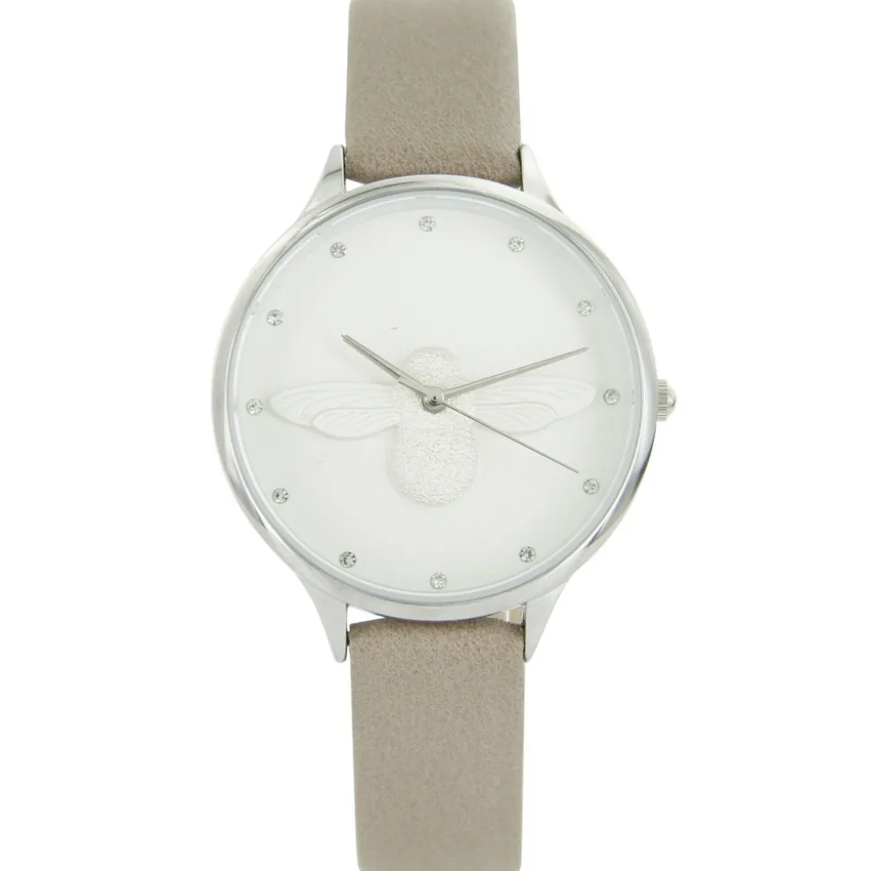 Montre Femme Taupe Relief Abeille Strass MICHAEL JOHN 637