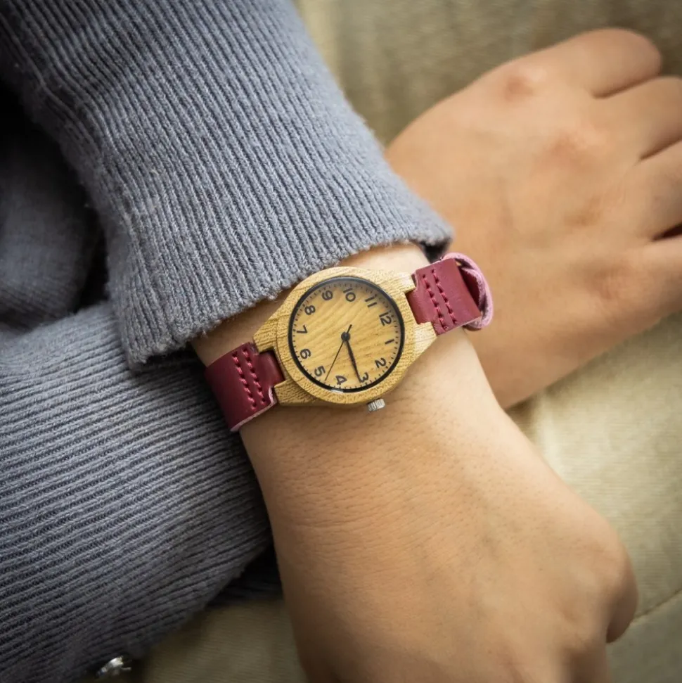 Montre Femme Violet Bois CHTIME