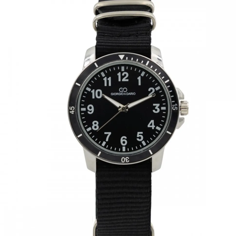 Montre Homme Bracelet Tissu Noir GIORGIO