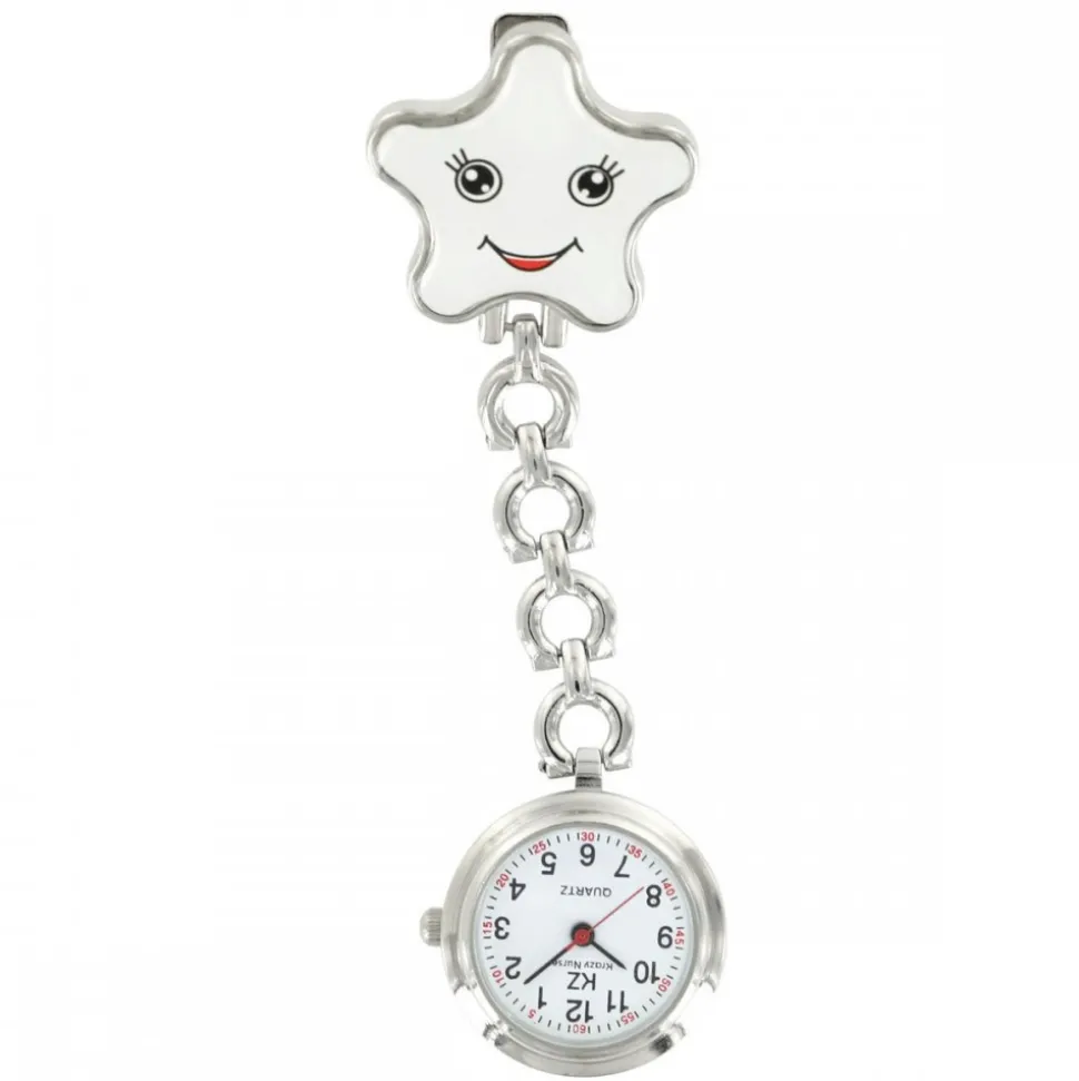 Montre Infirmière Etoile en Métal Blanc KRAZY