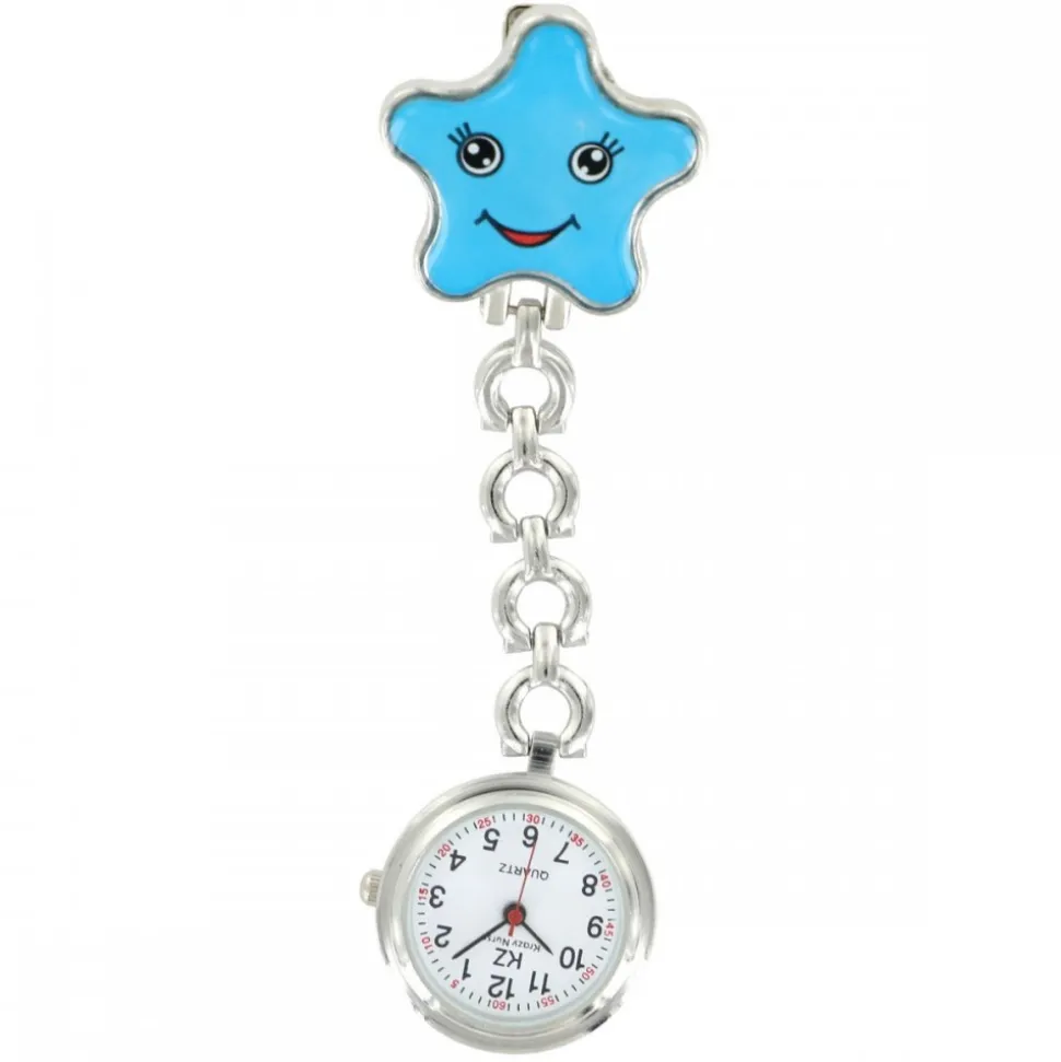 Montre Infirmière Etoile Métal Couleur Bleu KRAZY