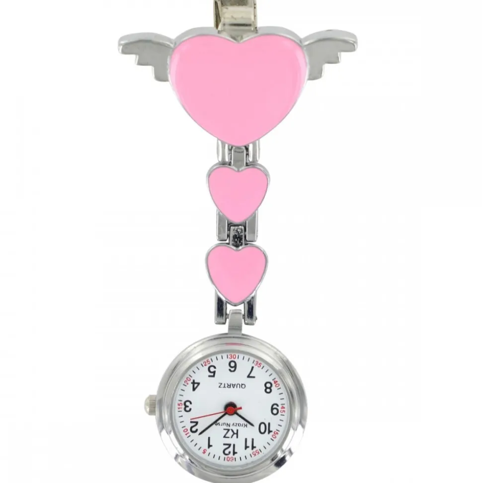 Montre Infirmière Métal Cœur Rose KRAZY
