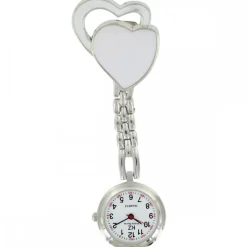 Montre Infirmière Métal Cœur Blanc KRAZY