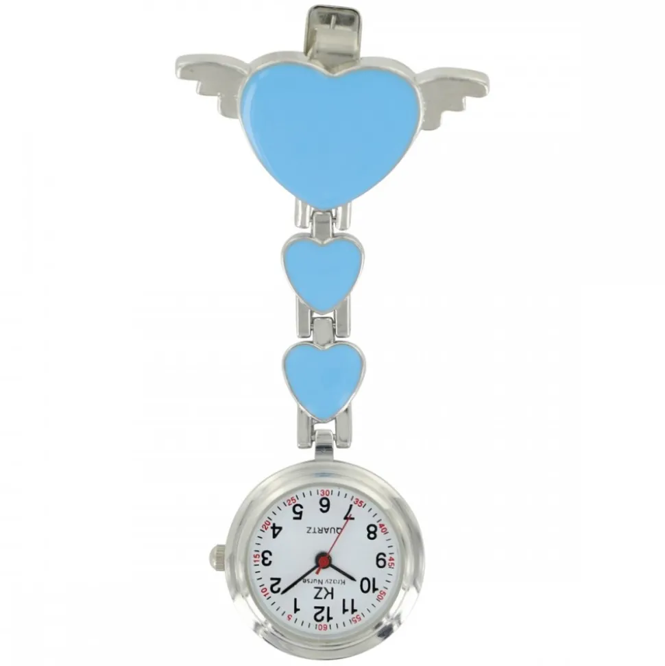 Montre Infirmière Métal Cœur Bleu KRAZY